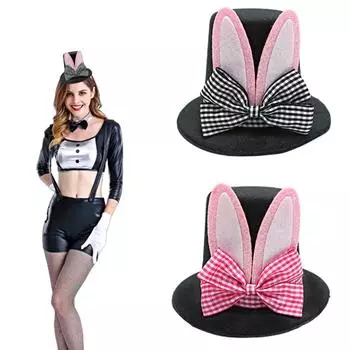 1 шт. Шпилька для волос, головной убор для персонажа, пасхальное украшение, бабочка, узел, программа, реквизит, сетка, шапка, кроличье ухо