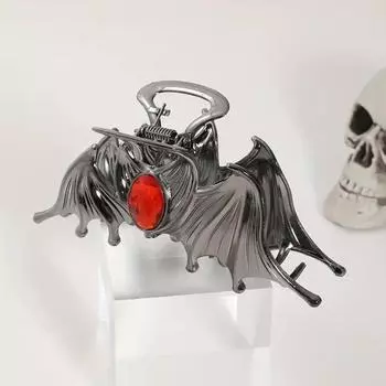 1 шт. шпилька для волос летучая мышь драгоценный камень оправа аксессуары для волос металлический сплав волос краб заколка для волос Хэллоуин серебряный
