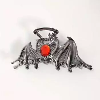 1 шт. шпилька для волос летучая мышь драгоценный камень оправа аксессуары для волос металлический сплав волос краб заколка для волос Хэллоуин серебряный