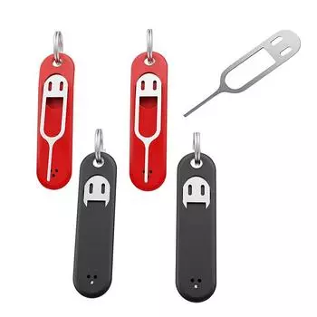 1 шт., штифт для удаления SIM-карты со съемным брелоком, подходит для всех iPhone, Samsung и других смартфонов чёрный