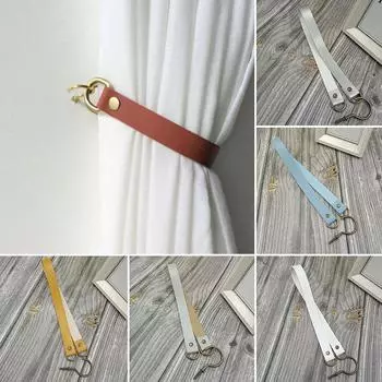 1 шт., шторы с застежкой для штор, веревка, ремешок из искусственной кожи, пряжка, аксессуары для комнаты, принадлежности серый