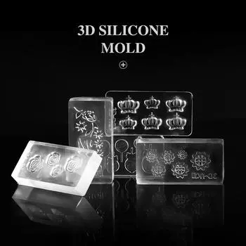 1 шт. силиконовая форма для резьбы по ногтям 3D силиконовая форма для штамповки пластина для ногтей трафареты DIY УФ-гель маникюрные инструменты