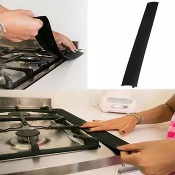 1 шт. силиконовая гибкая уплотнительная лента для зазора между плитой и столешницей чёрный