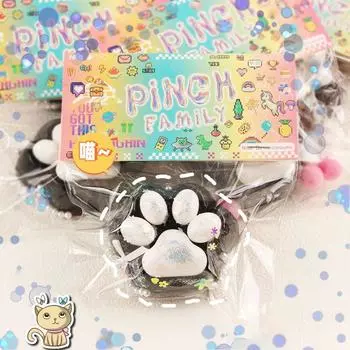 1 шт. силиконовая игрушка для снятия стресса, симпатичная черная кошачья лапка, сжимающая опора, плюшевая Tpr, сенсорные игрушки для детей и взрослых, подарок A5