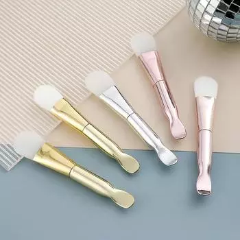 1 шт., силиконовая кисточка для маски, аппликатор с двойной головкой, мягкий силиконовый совок для волос, косметический инструмент чёрный