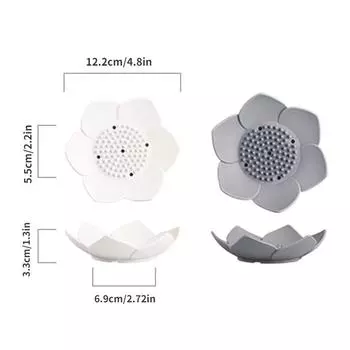 1 шт., силиконовая коробка для слива мыльницы, мыльница, тарелка в форме лотоса, держатель для мыла, портативная мыльница, аксессуары для ванной комнаты синий