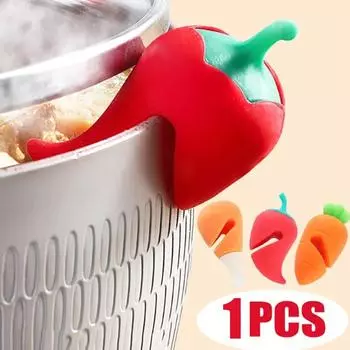 1 шт. силиконовая крышка для кастрюли, стойка против проливания, термостойкие заглушки против перелива, держатель для крышки кастрюли, креативный кухонный инструмент, гаджет 1PCS