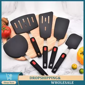 1 шт. Силиконовая кухонная утварь с деревянной ручкой, антипригарная лопатка, ложка, лопатка, половник, венчик, кухонные принадлежности для приготовления пищи, гаджет