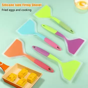 1 шт. Силиконовая лопатка для приготовления пищи, говядины, мяса, яиц, кухонный скребок, широкая лопатка для приготовления пиццы, антипригарная лопатка