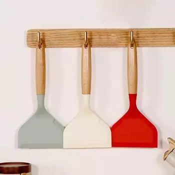 1 шт. силиконовая лопатка кухонная утварь говядина мясо яйца кухонный скребок широкая лопатка для приготовления пиццы антипригарная лопатка кухонные принадлежности красный