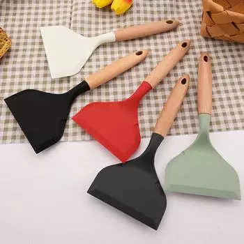 1 шт. силиконовая лопатка кухонная утварь говядина мясо яйца кухонный скребок широкий пиццы инструменты для приготовления пищи лопатка антипригарное покрытие белый