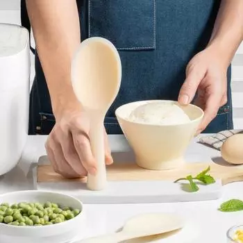 1 шт., силиконовая ложка, антипригарная кухонная ложка, анти-ошпаривающая кастрюля для риса, устойчивая к высоким температурам ложка, прочные кухонные гаджеты