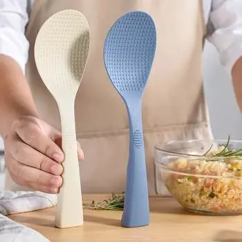 1 шт. силиконовая ложка для риса, бытовая антипригарная кастрюля, пищевая ложка, устойчивая к высоким температурам, кухонные принадлежности синий