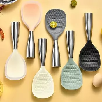 1 шт. силиконовая ложка для риса кухонный половник антипригарная кастрюля электрическая рисоварка совок для готовки бытовые принадлежности оранжевый