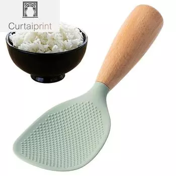 1 шт., силиконовая ложка для риса, кухонный ковш, кастрюля с антипригарным покрытием, электрическая рисоварка, кухонная лопатка с отверстиями для подвешивания, предметы домашнего обихода белый