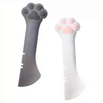 1 шт. силиконовая открывалка для консервных банок для домашних животных, многоугольный инструмент для чистки влажной и сухой кошачьей еды, отличный подарок для кошек, ложка для консервов для домашних животных белый