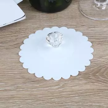 1 шт. силиконовая противопыльная стеклянная крышка с алмазной чашкой, крышка для кофейной кружки, присоска белый