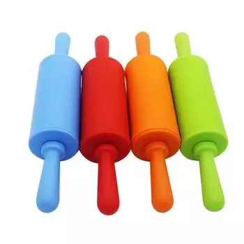 1 шт. Силиконовая скалка высокого качества для раскатывания теста для торта из пластика, кухонные инструменты для выпечки красный