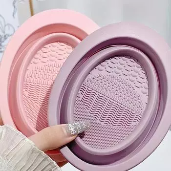 1 шт., силиконовая складная кисть для макияжа, очиститель, спонж для макияжа, сетка для сушки, миска для чистки фиолетовый