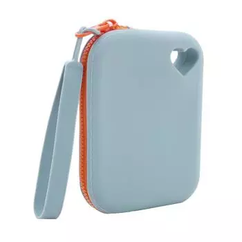 1 шт. Силиконовая сумка для хранения, дорожная портативная сумка на молнии с цветными блоками, легкая сумка-клатч с браслетом, многоразовый чехол для хранения розовый