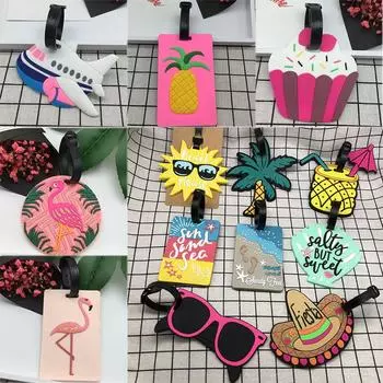 1 шт. силиконовые багажные бирки с героями мультфильмов, дорожные аксессуары, держатель для идентификационного адреса, багажная этикетка 27