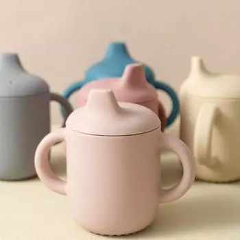 1 шт., силиконовые чашки для кормления детей для младенцев и маленьких детей, портативные обучающие чашки с ручным хвостовиком, чашки для питьевой воды, детские вещи