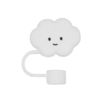 1 шт., силиконовые чехлы для трубочек в форме облака для чашки Стэнли, симпатичные силиконовые колпачки в форме облака для питья, пылезащитные колпачки для трубочек, аксессуары для чашек белый