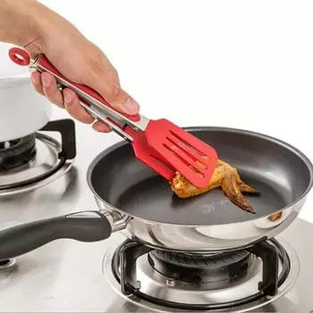1 шт. силиконовые кухонные щипцы для приготовления салата из нержавеющей стали с ручкой для барбекю жёлтый