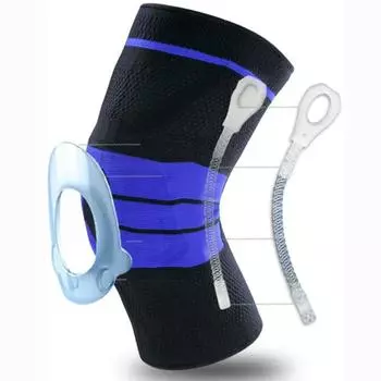1 шт. силиконовые наколенники пружинный вязаный наколенник для медиального артрита Crossfit тренажерный зал волейбол безопасность защита от сжатия L