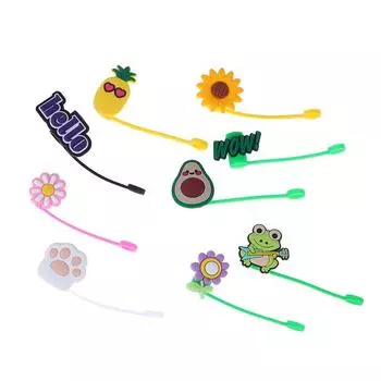 1 шт., силиконовые насадки для соломинок, чехол для соломы для растений, многоразовый герметичный пылезащитный колпачок для питья, защита от брызг, соломенная к... as the picture