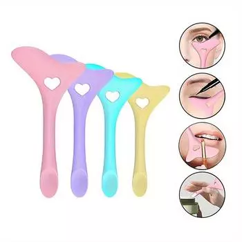 1 шт., силиконовые трафареты для подводки глаз, кончики крыльев, Marscara, губная помада для рисования, средство для ношения, крем-маска для лица, аппликатор, инструмент для макияжа, многоразовый 1PCS розовый