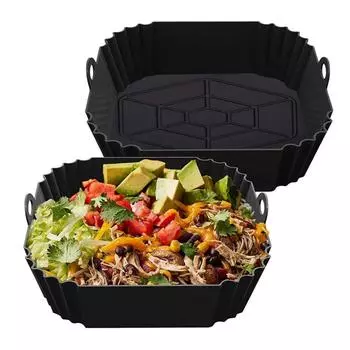 1 шт. силиконовые вкладыши для фритюрницы квадратные вкладыши для фритюрницы многоразовые аксессуары для фритюрницы замена для пергаментных вкладышей для фритюрницы чёрный