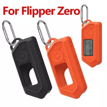 1 шт. Силиконовый чехол, противоударный защитный чехол для портативной игровой консоли, защитный чехол для игровых аксессуаров Flipper Zero чёрный