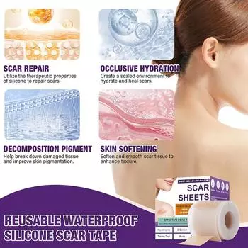 1 шт. силиконовый гелевый пластырь для лечения шрамов, удаление шрамов, кожа, травма уха, пластырь для ремонта Z3F0 purple-1pcs