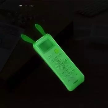 1 шт. Силиконовый прозрачный чехол-накладка для пульта дистанционного управления телевизора с кроличьими ушками, пылезащитный мешок для хранения, светящийся