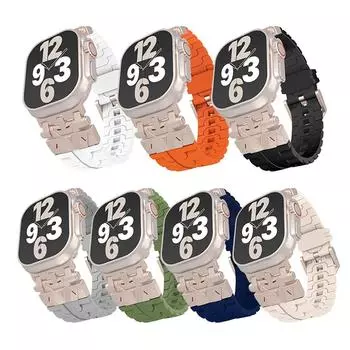 1 шт. силиконовый ремешок для Apple Watch S10 46 мм для Apple Watch Band iWatch 9 8 7 6 5 4 Ultra 2 49 мм 45 мм 44 мм 42 мм браслет аксессуары для смарт-часов 42MM 44MM 45MM 49MM чёрный