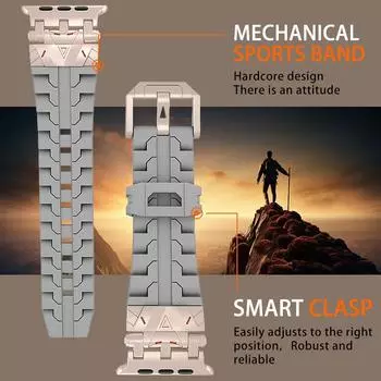 1 шт. силиконовый ремешок для Apple Watch S10 46 мм для Apple Watch механический ремешок 9 8 7 6 5 4 Ultra 2 49 мм 45 мм 44 мм 42 мм браслет аксессуары для смарт-часов 42MM 44MM 45MM 49MM чёрный