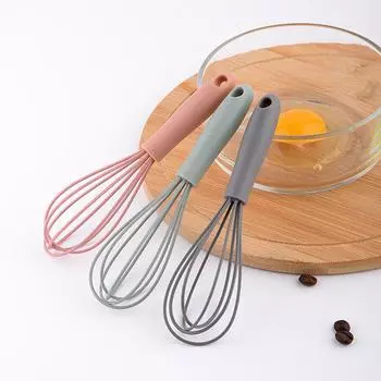 1 шт. Силиконовый венчик для взбивания яиц, ручной венчик для взбивания яиц, крема, пены, молока, кофе, яиц, инструменты для размешивания, кухонные принадлежности розовый