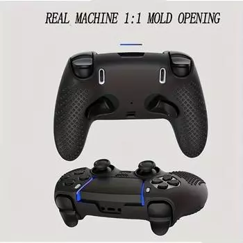 1 шт. Силиконовый защитный чехол для ручки PS5 разработан с волнообразной точкой противоскольжения и легкой конструкцией для адаптации к PS5 чёрный