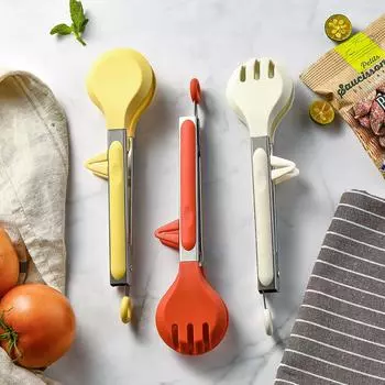 1 шт., силиконовый зажим для пищевой посуды с круглой головкой, кухонный зажим с держателем, зажим для стейка, зажим для мяса, зажим для барбекю жёлтый