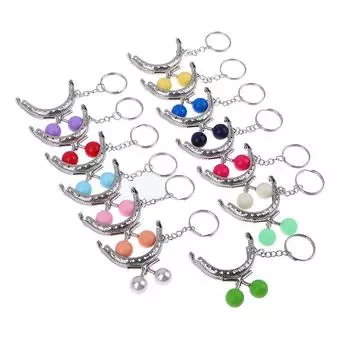 1 шт., симпатичная 5 см серебряная металлическая рамка для кошелька, цветная головка из бисера с рамками для ключей, застежка «поцелуй», аксессуар для сумки своими руками as the picture