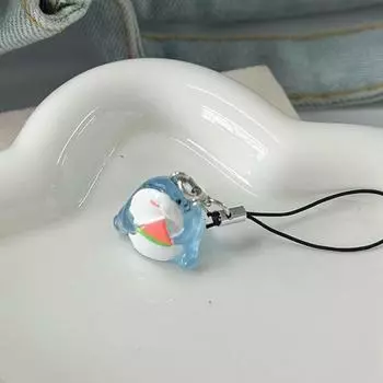 1 шт., симпатичная цепочка для телефона в виде акулы, мультяшное животное из океана, брелок для мобильного телефона, чехол для мобильного телефона, подвеска для камеры