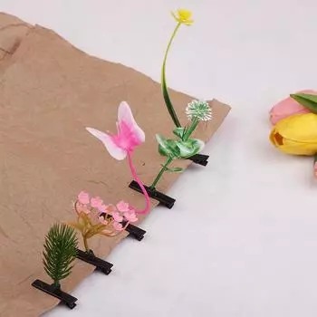 1 шт., симпатичная круглая заколка для волос в виде листа, цветка, розы, розовой бабочки, сосны, заколка для волос, заколка-уточка, боковой зажим для волос, заколка для волос