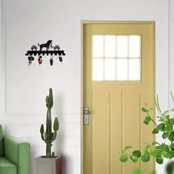 1 шт., симпатичная настенная стойка для хранения в деревенском стиле с крючками, металлическая подвесная стойка, организация компактного хранения бронзовый