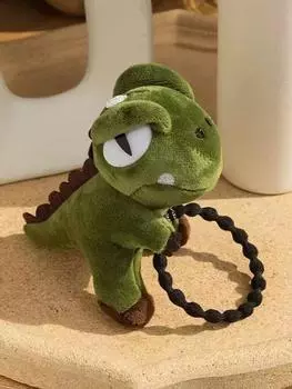 1 шт., симпатичная повязка на голову в виде зеленого динозавра из мультфильма, супер милая веревка для головы куклы, двойное назначение, плюшевая изящная брошь-заколка