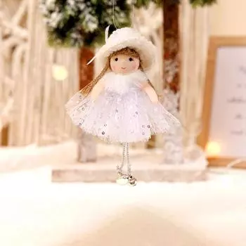 1 шт. симпатичная рождественская елка кулон подвесные украшения рождественский ангел девочка тюль юбка декоративная