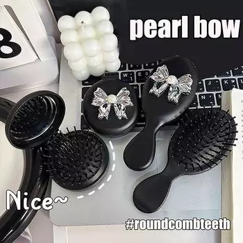 1 шт., симпатичная складная массажная расческа, зеркало для макияжа, дорожная портативная пластиковая подушка безопасности, щетка для волос, галстук-бабочка, воздушная подушка с бриллиантами