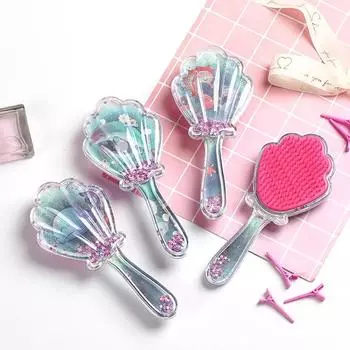 1 шт., симпатичные детские щетки Hiar, милая мультяшная расческа с изображением кита и дельфина, массажная расческа для малышей, прозрачная акриловая щетка для волос, уход за волосами