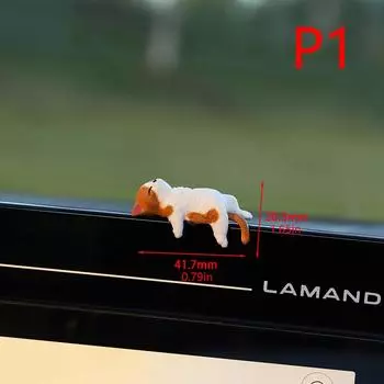 1 шт., симпатичный мини-мультяшный автомобиль, кошка, украшения, украшение на край экрана автомобиля, кошка, микроландшафтная модель, креативные автомобильные аксессуары, подарки