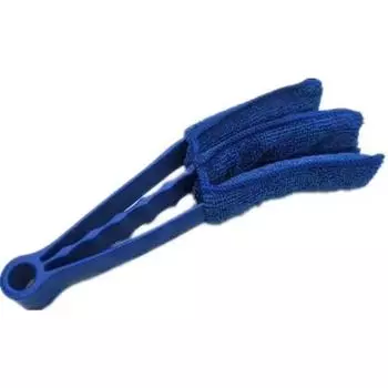 1 шт., синяя щетка для чистки дома, 3 лезвия, щетка для оконных жалюзи, съемная моющаяся щетка из микрофибры 1PCS синий